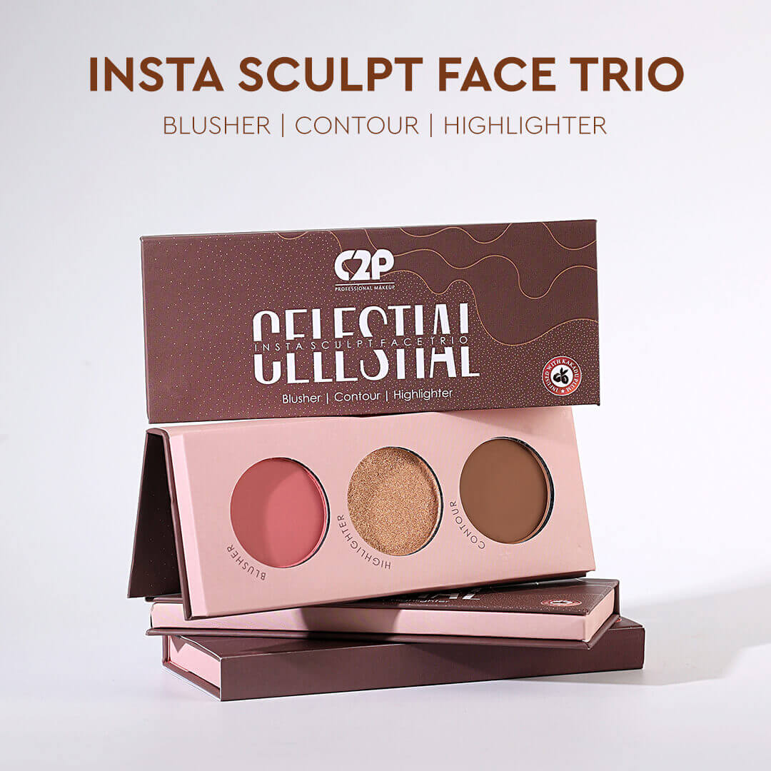 CELESTIAL INSTA SCULPT FACE PALETTE WITH BLUSHER, CONTOUR &amp; HIGHLIGHTER (12g)