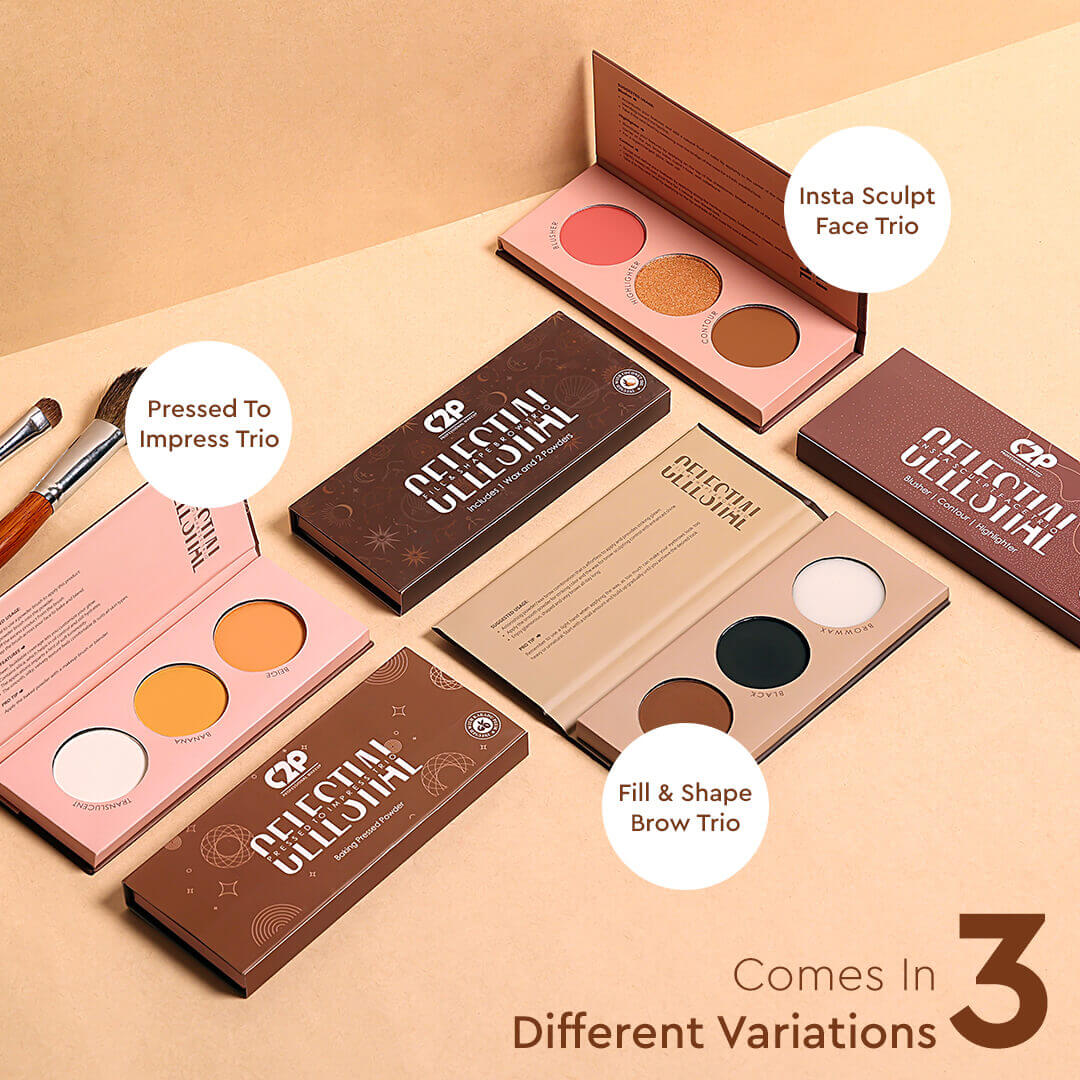 CELESTIAL 3 IN 1 EYEBROW PALETTE 2 POWDERS + 1 WAX EYEBROWS STYLER (12g)